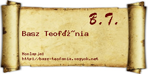Basz Teofánia névjegykártya